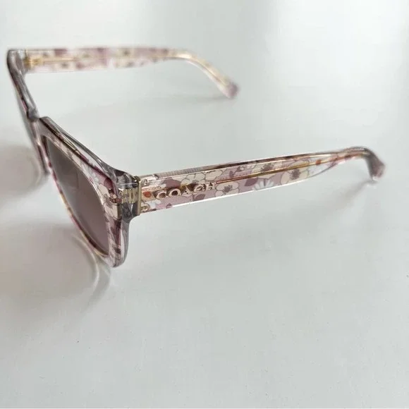 Coach Transparent Pink Floral Print Shades Sunglasses HC8318 (C3449) - Picture 4 of 9